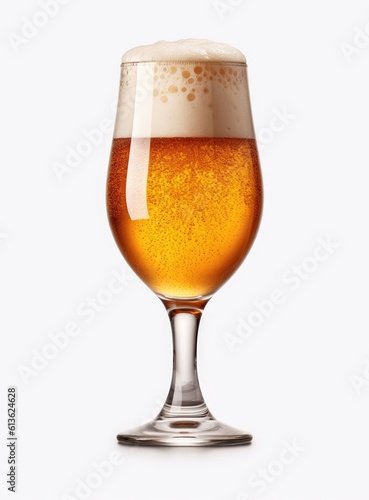 Glass of beer isolated created with Generative AI technology.