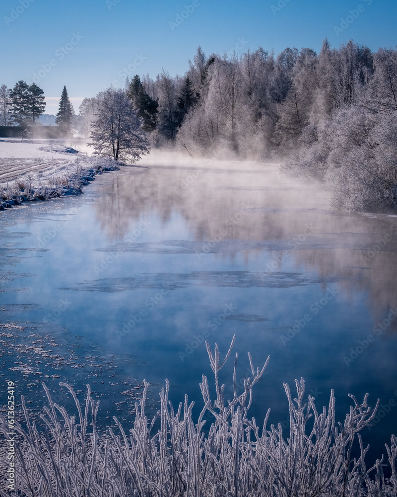 Fototapeta premium Winter river in Finland