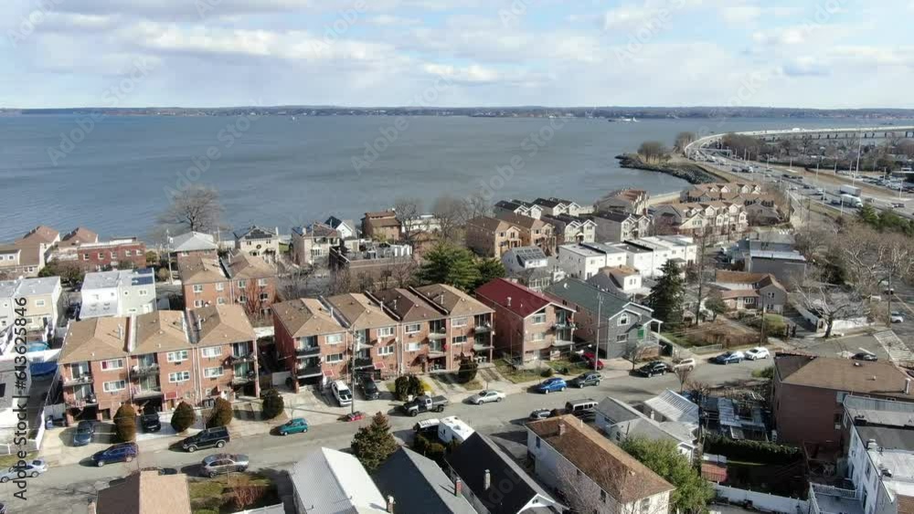 Cinematic View of Waterfront Neighborhood in the Bronx Cinematic View of Waterfront Neighborhood in the Bronx