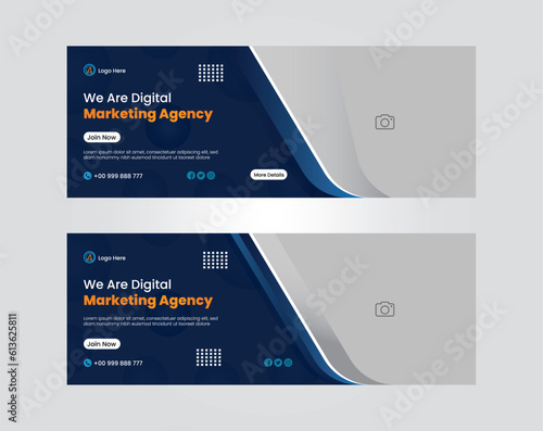 Digital marketing agency facebook cover design with creative shape, web banner Design for digital marketing, Digital Marketing business, Creative Design