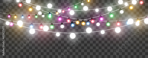 Vector illustration of a light garland on a transparent background.
