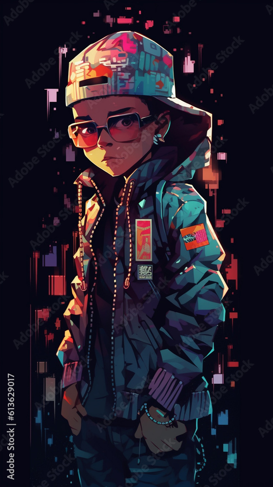 DIGITAL PIXEL ART drawing of retro technology and game play. Generative ai DIGITAL PIXEL ART drawing of retro technology and game play. Generative ai