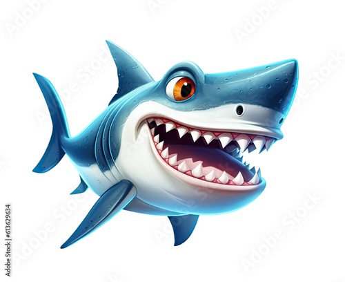 Shark with open jaws closeup. created with Generative AI technology.