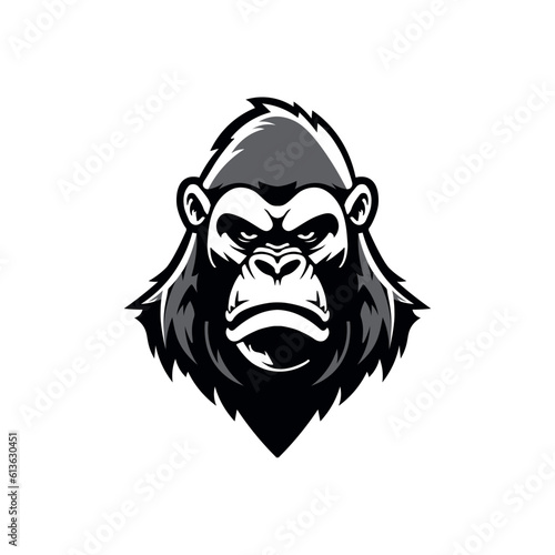 Gorilla logo - Gorilla icon, vector illustration on white background