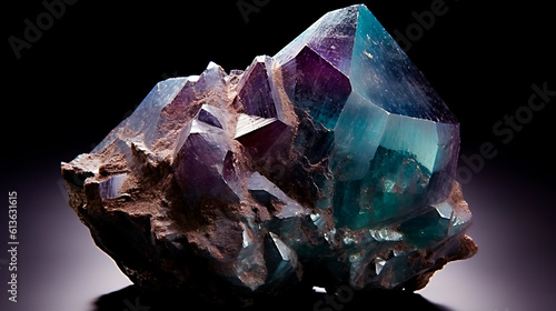 An uncut alexandrite crystal showcasing its natural rough. AI generated. photo