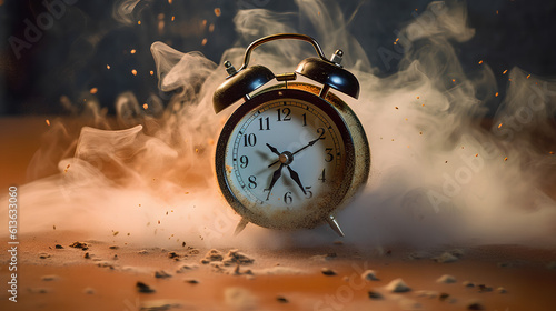 Obraz na płótnie A alarm clock exploding. Concept of time. Time is up. w salonie