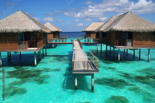 Overwater villas at the beach. © Kateryna