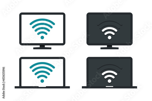 Computer wireless icon. Illustration vector