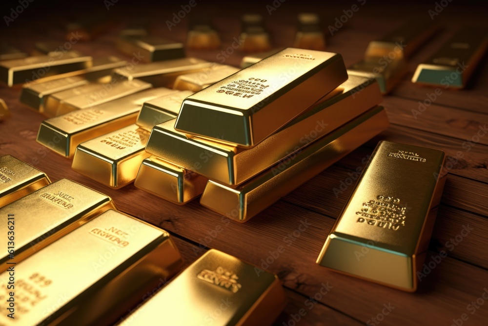 Gold bars close up Gold bars close up