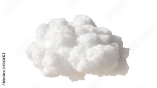 White clouds isolated on transparent background. Generative AI 