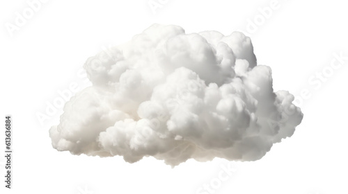 White clouds isolated on transparent background. Generative AI 