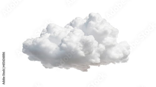 White clouds isolated on transparent background. Generative AI	

