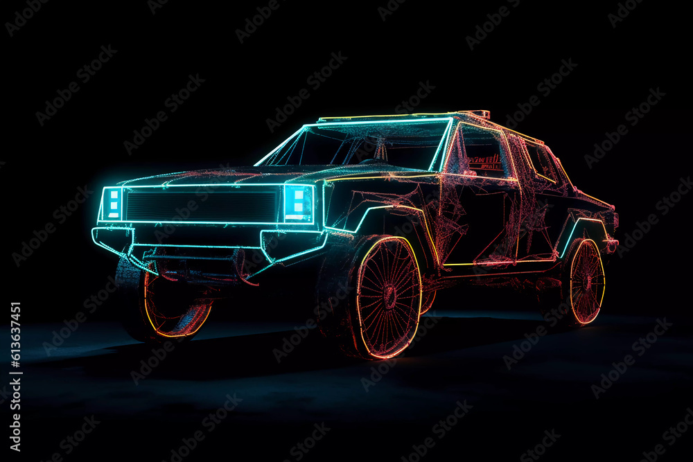 neon car siloulette neon car siloulette