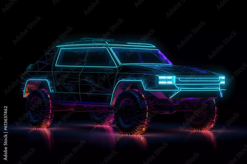 neon car siloulette neon car siloulette