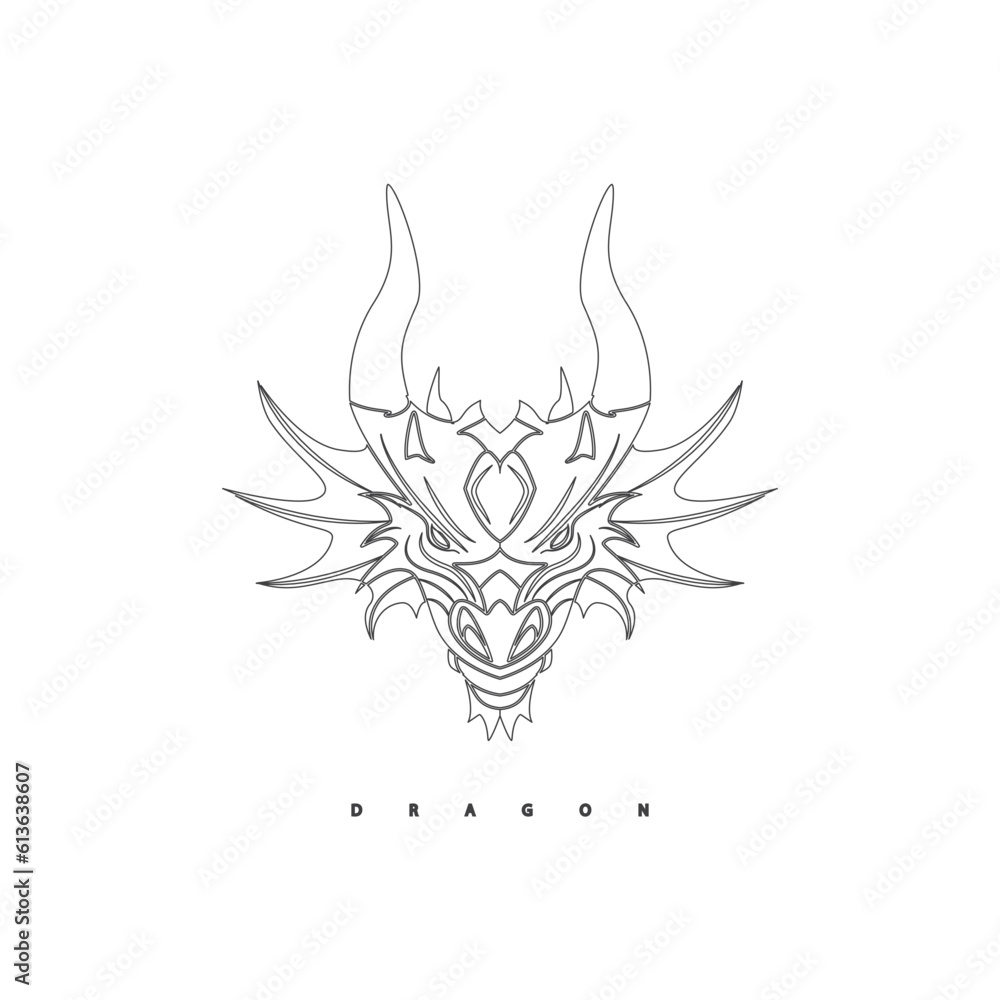 DRAGON LINE ART VECTOR DRAGON LINE ART VECTOR