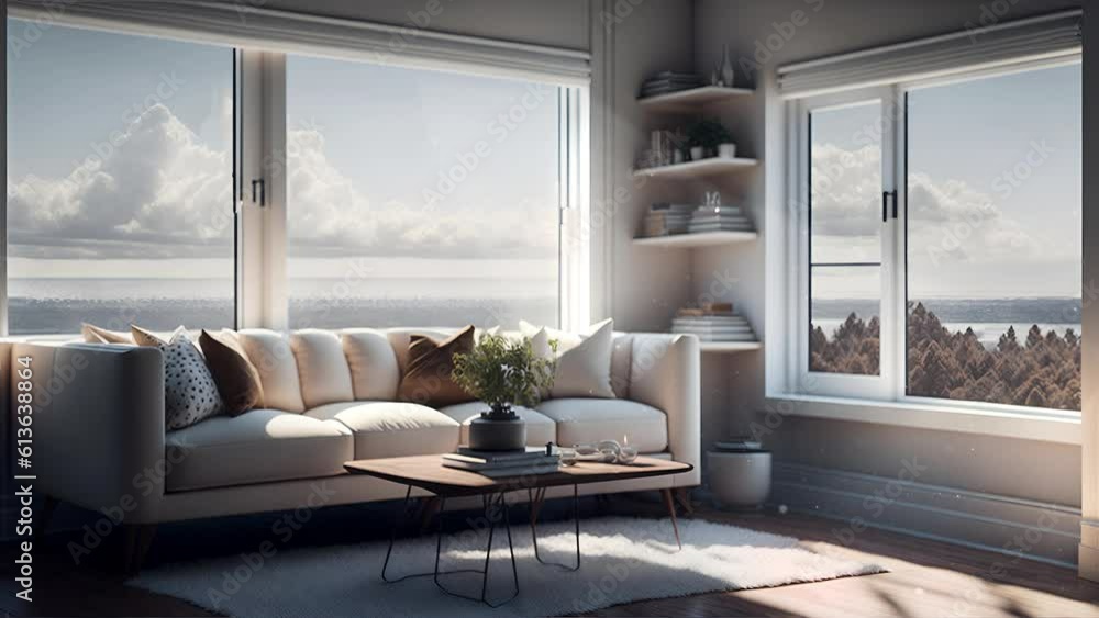 animated virtual backgrounds, stream overlay loop, living room interior ...