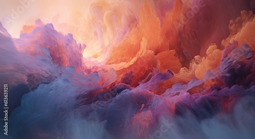 high quality and realistic abstract landscape wallpaper in light orange and dark purple color style. Generative AI