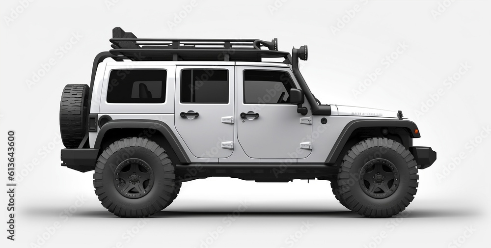 white off road car mockup isolated on white background car mockup Stock ...