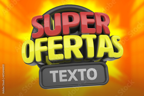 Selo 3D Super Ofertas editável 