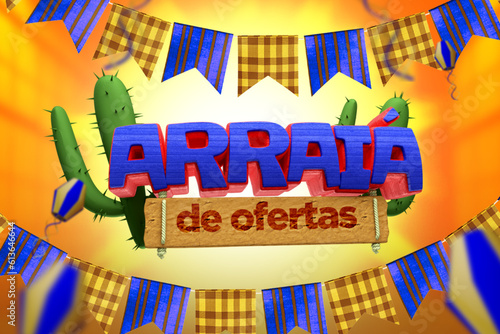 Selo 3D Arraiá de Ofertas