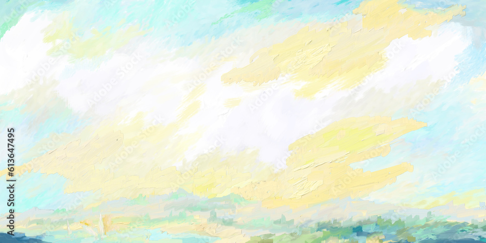 Impressionistic Cloudscape Digital Painting, Art, Artwork, Illustration for Background, Backdrop, or Wallpaper–Also for Ads, Fliers, Posters, etc.