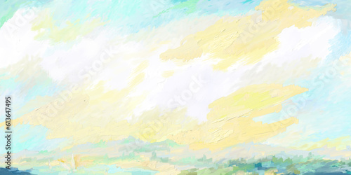 Impressionistic Cloudscape Digital Painting, Art, Artwork, Illustration for Background, Backdrop, or Wallpaper–Also for Ads, Fliers, Posters, etc.
