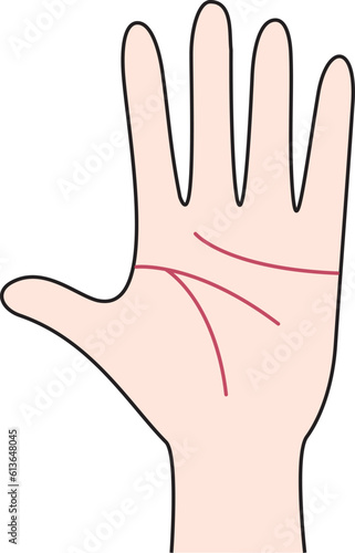 Palmistry is the practice of fortune-telling through the study of the palm. icon vector illustration.