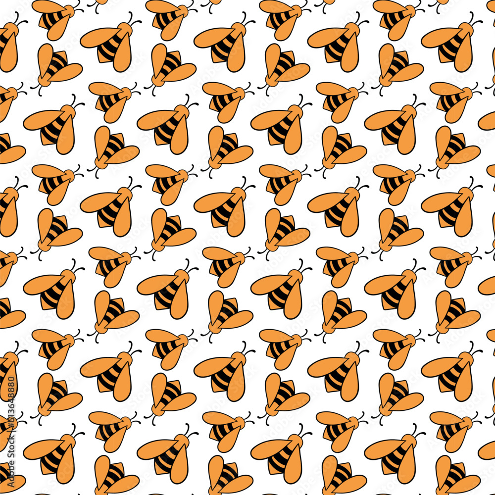 tle Beehive and bee. Hand-drawn seamless cartoon pattern with honey bees and hives. Vector illustration. tle Beehive and bee. Hand-drawn seamless cartoon pattern with honey bees and hives. Vector illustration.