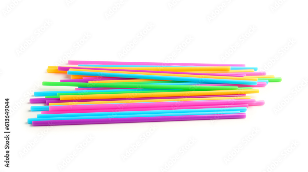 Different plastic straws on white background Different plastic straws on white background