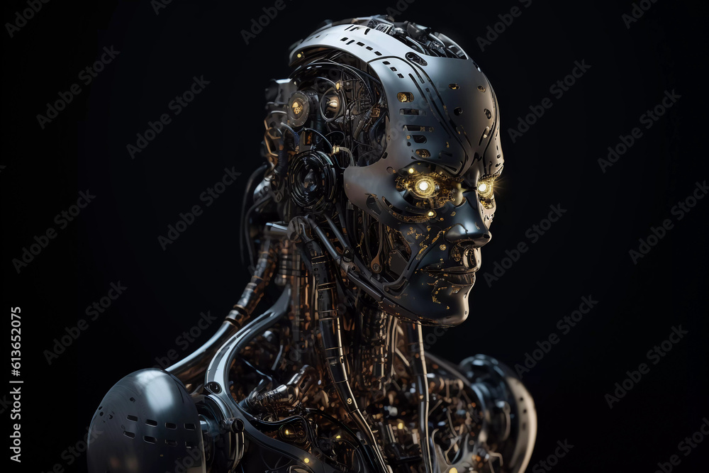 Naklejka premium AI robot