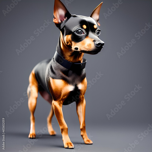 An illustration dog(Miniature Pinscher) © codebasejp