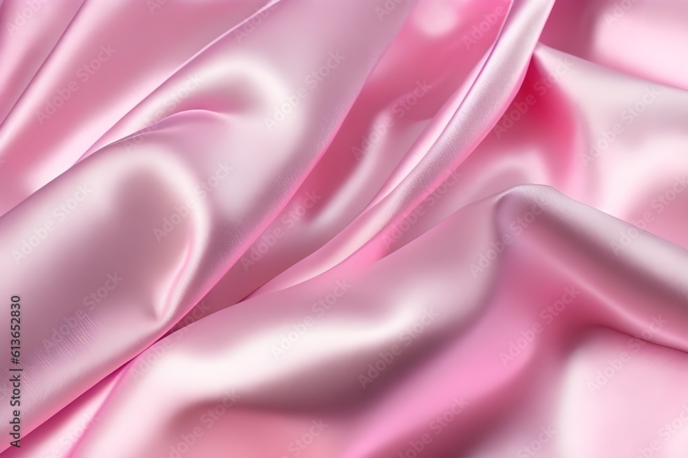 Discover the smoothness, subtle sheen, and delicate color of a soft pink satin fabric surface in a detailed close-up. Experience the elegance and tactile beauty of this luxurious material. Discover the smoothness, subtle sheen, and delicate color of a soft pink satin fabric surface in a detailed close-up. Experience the elegance and tactile beauty of this luxurious material.