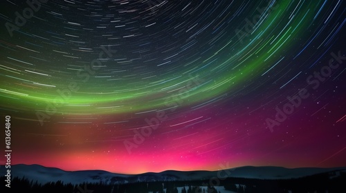 Night sky with aurora gradation A professional photography should use a high - quality Generative AI