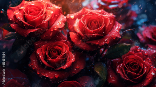 beautiful crisp red roses in the morning wallpaper art photography