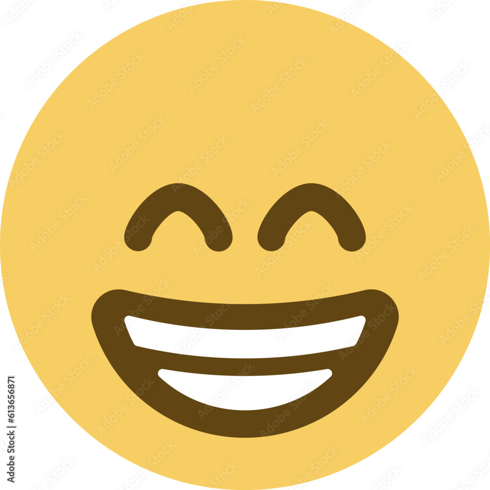 Beaming Face with Smiling Eyes emoji. A yellow face with smiling eyes and full-toothed grin, as if saying Cheese! for the camera. Teeth may be smoothed-over or crosshatched. Beaming Face with Smiling Eyes emoji. A yellow face with smiling eyes and full-toothed grin, as if saying Cheese! for the camera. Teeth may be smoothed-over or crosshatched.