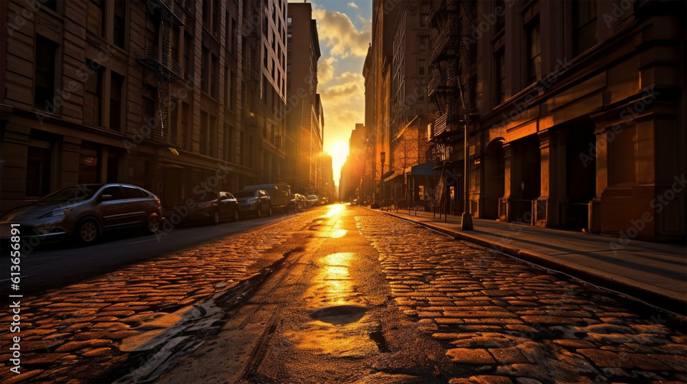 New york city at Sunset wallpaper - Golden hour photography