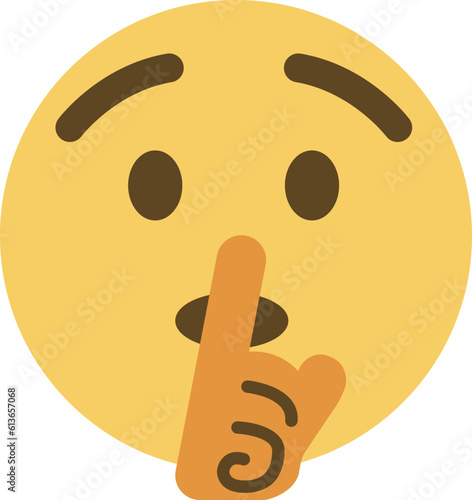 Top quality emoticon. Quiet emoji shh gesture, shush silent smiley cartoon shushing face, finger shut mouth. Yellow face emoji. Popular element.