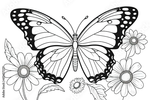 Butterfly childrens colouring pages