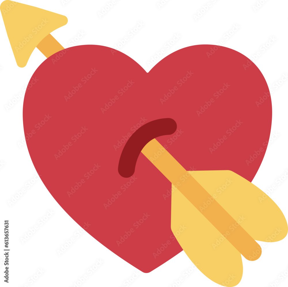 Heart with Arrow vector emoji icon. A heart emoji with an arrow through ...
