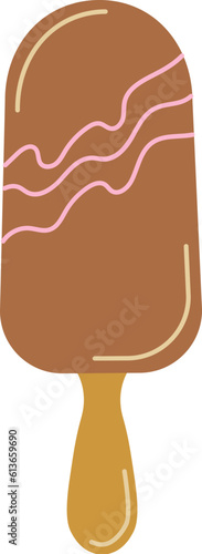 Popsicle ice cream in chocolate glaze