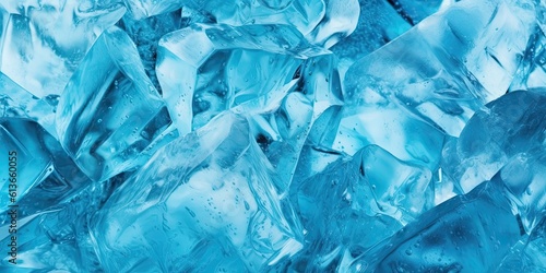 Abstract Glacial Blue ice, Nature-themed background pattern, in a horizontal format in JPG. Generative AI