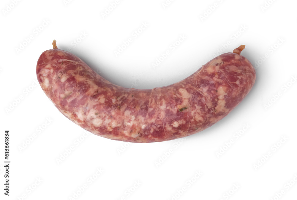 Raw fresh sausage on white background Raw fresh sausage on white background