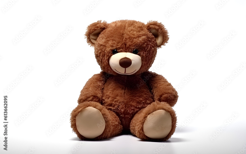 Teddy Bear Isolated on White Generative by AI