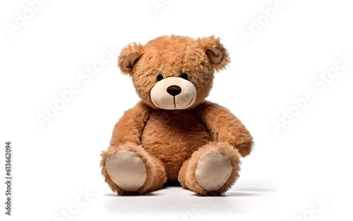 Teddy Bear Isolated on White Generative by AI