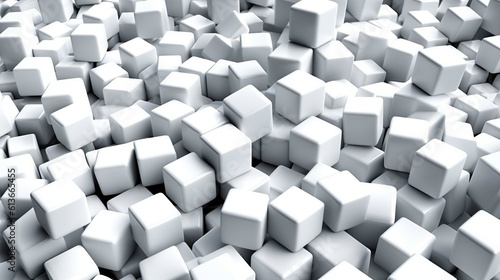 White Photo isometric cubes seamless pattern 3d render cubes background A professional photography should use a high - quality Generative AI