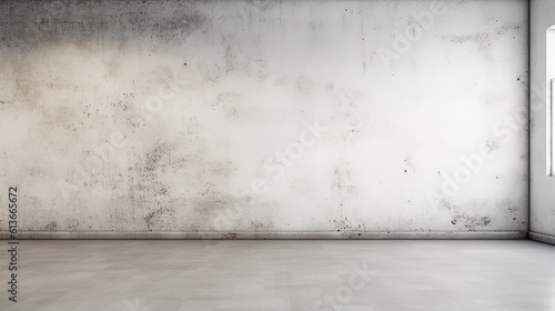 White plastered wall background Generative AI © pector
