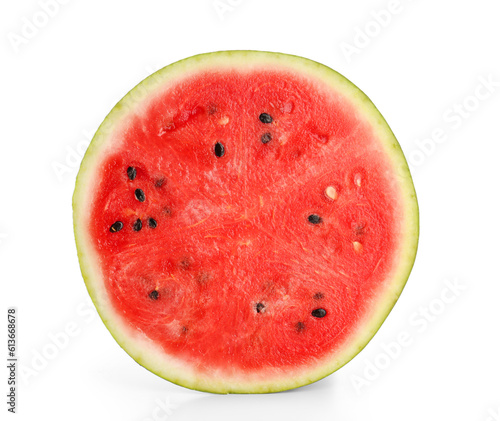 Half of fresh watermelon on white background