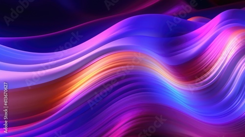 Sound neon wave illustration , neon waves, sound vibrations, neon color. generative ai