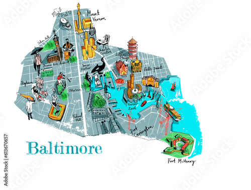 MAP, BALTIMORE, U.S.A, 