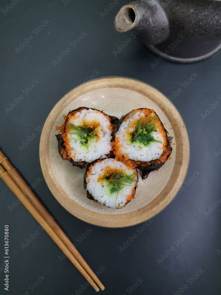 Sushi rall with seaweed Japanese food Sushi rall with seaweed Japanese food